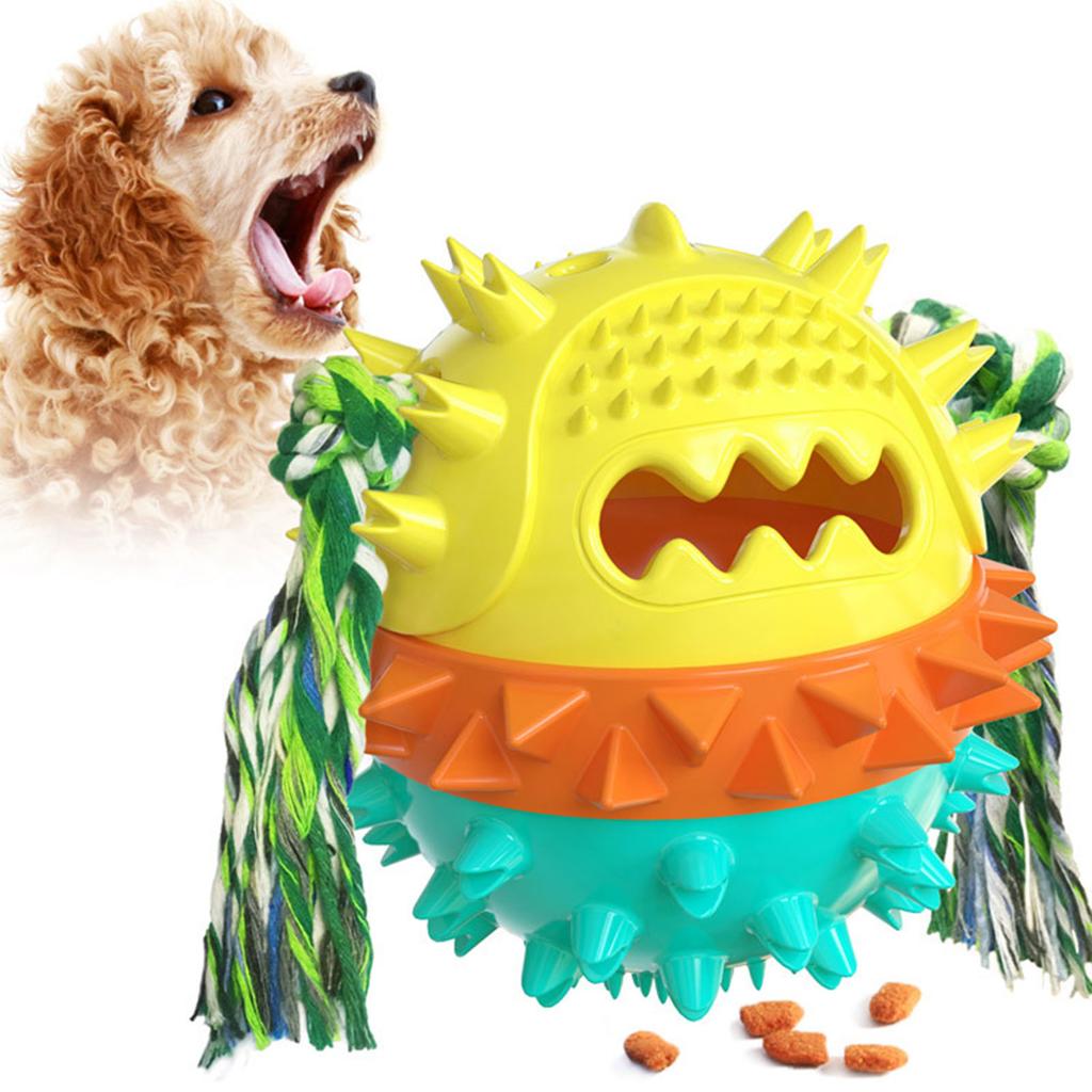 Jouet pour chien couinant distributeur de friandises sautant produisant du son masticable outil de jeu interactif pour animaux de compagnie pour un usage domestique