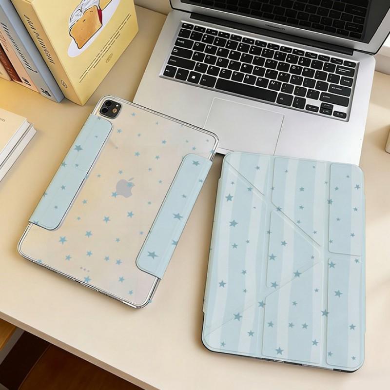 Magnetic Detachable Multi-Fold Case IPad 10.2 10.9 Air 11 Pro With Auto Sleep Acrylic PU Leather Cartoon Style