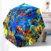 Marine Fish Pattern Folding Umbrella Fashion Auto-Open 8 Iron Ribs Plastic Handle Foldable Sunshade Perfect Christmas Gifts