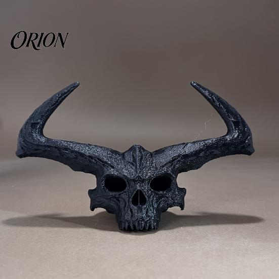 Creepy Skull Decoration 3D Printed Giant Figurine, Gothic Flame Decor Statue, Halloween Party Sculpture for Home
