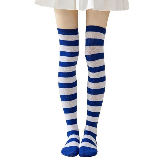 Meias Listradas até a Coxa Meias Acima do Joelho Meias até a Coxa para Retrô Elásticas Femininas Coloridas Meninas Cosplay Lolita