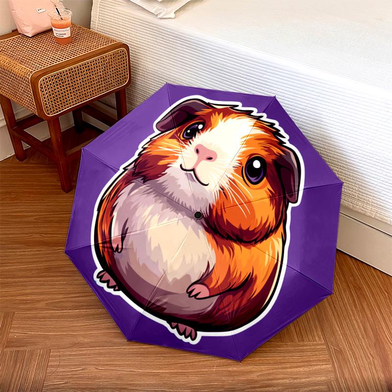 1 PC Automatic Folding Umbrella - Guinea Pig Pattern, Portable & Foldable Design with 8 Ribs, Christmas Birthday Gifts