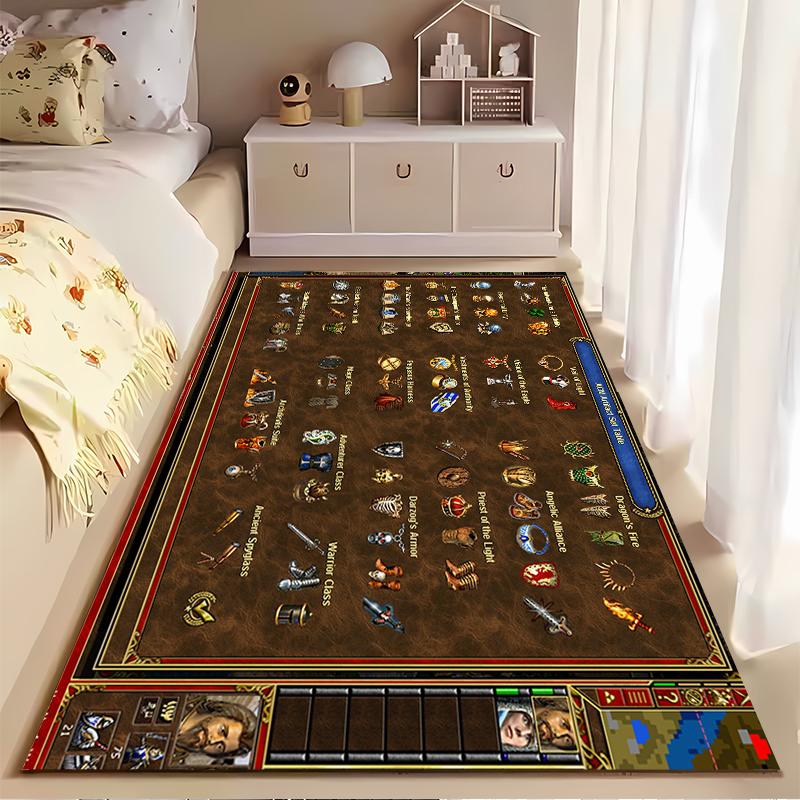 Heroes of Might and Magic Icons Teppich: Rutschfester Teppich geeignet für Wohnzimmer- und Schlafzimmer-Sofas.