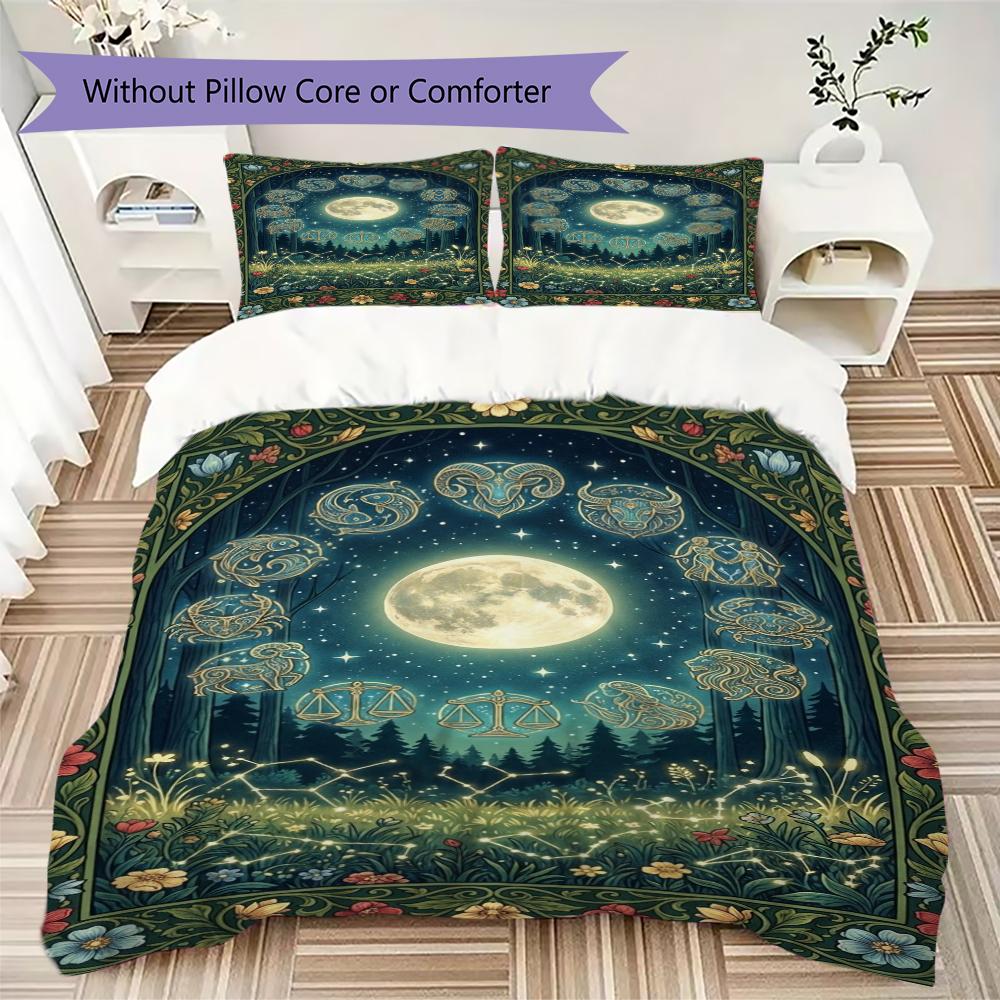 constellations Pattern Bedding uilt Set uilt Cover Pillowcase Home Decoration Birthday Gift (1 * duvet cover + 2 * pillowcase without core)147
