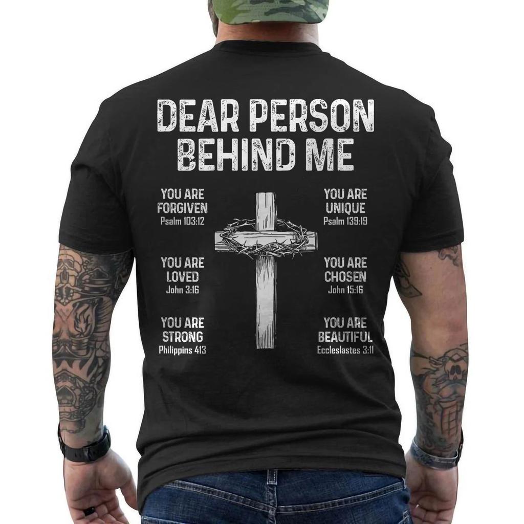 Liebe Person hinter mir T-Shirt Du bist Vergeben Einzigartig Christlich AUF DEM RÜCKEN T-Shirt