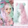 Synthetic Cosplay Wig Female Short Curly Hair Lolita Ponytail Bangs Wig Halloween Styling Wig