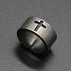 Simple Vintage Steel Stainless Steel Cross Ring Punk Christian Ring For Men Fashion Jewelry Best Gift For Friend