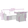 Vidaxl 5-Cz. Gartenmöbel-Set mit Kissen, Beige, Polyrattan