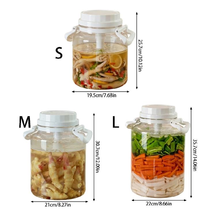 Large Pickle Jar With Handle Plastic Sealed Container For Kitchen Basement Or Outdoor Cooking Activities