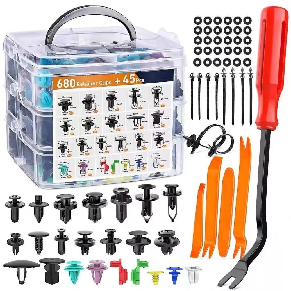 925 st-100 st Bilfäste Klämma Kit Skärmnitklämmor Bilkaross Tryckhållare Stiftnit Stötfångare Dörrpanelhållare Reparation