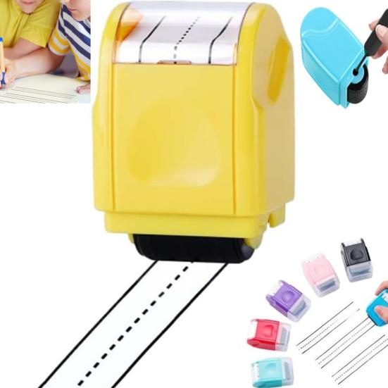 Yousheng Race Track Stamp Self Inking Line Road Stamp Roller Compact Design Portable Dashed Handwriting Lines Practice Roller Stamp for Kids