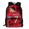 Ronaldo CR7 In Red School Bag Backpack Students Book Bag Causl Daypack for Girls Boys