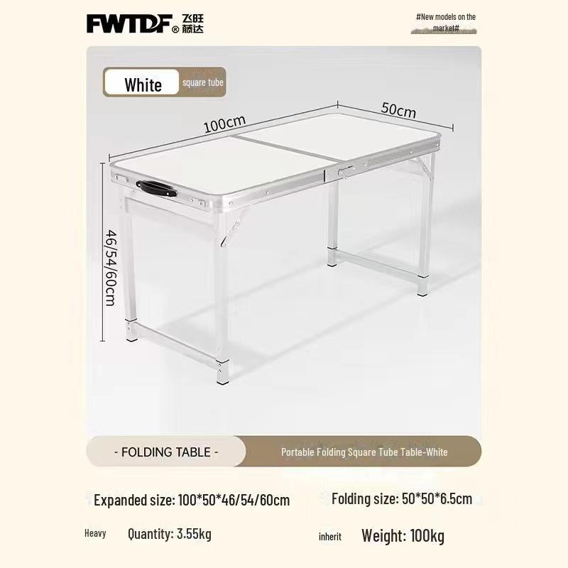 Portable Multifunctional Aluminum Folding Table for Dining and Outdoor Use