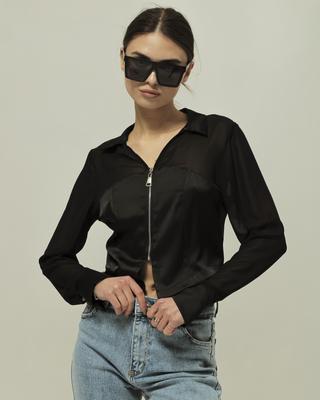 Summer Blouse with Zipper Samsara 6725 36 Black