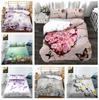 3D Printed Flower Bedding, Women's and Girls' Down Duvet Covers, Pillowcases, 2/3pc King Queen Bed Gifts, Ultra-fine Fiber Home Textiles