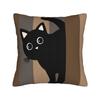 Whimsical Reading Cat Pillow Case Vintage Pillow Cover Comfy Pillowcases For Sofa Home Decor