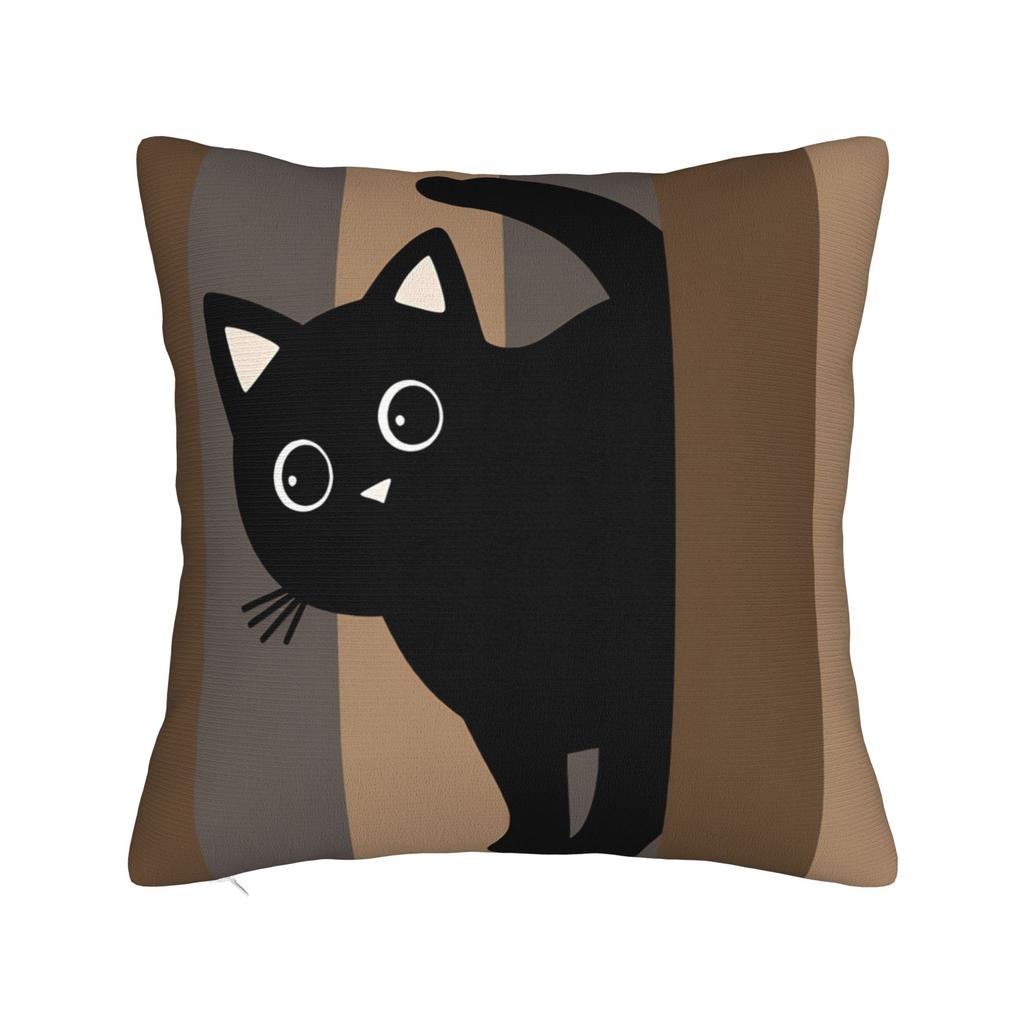Whimsical Reading Cat Pillow Case Vintage Pillow Cover Comfy Pillowcases For Sofa Home Decor