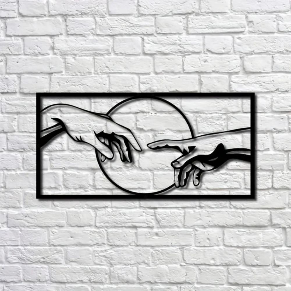 1 moderne Wandkunst aus schwarzem Metall – minimalistisches abstraktes Hängedekor für Zuhause, Schlafzimmer, Badezimmer und Büroräume