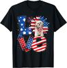 4th of July Decor Patriotic LOVE Shih Tzu Dog USA Flag T-Shirt