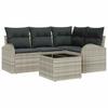Garden Sofa Set 5 Pcs Light Grey Poly Rattan