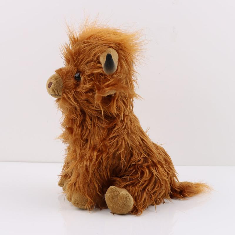 Non-Toxic Cyisonal Highland Cow Stuffed Animals Plush Toy Fluffy Bull Animal Doll Soft Gift For Kids Children 10 Inches Tall