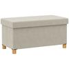 Foldable Storage Bench End of Bed Volume 67 L Load Capacity 120 Kg with Lid 76L X 38l X 38H Cm Cream