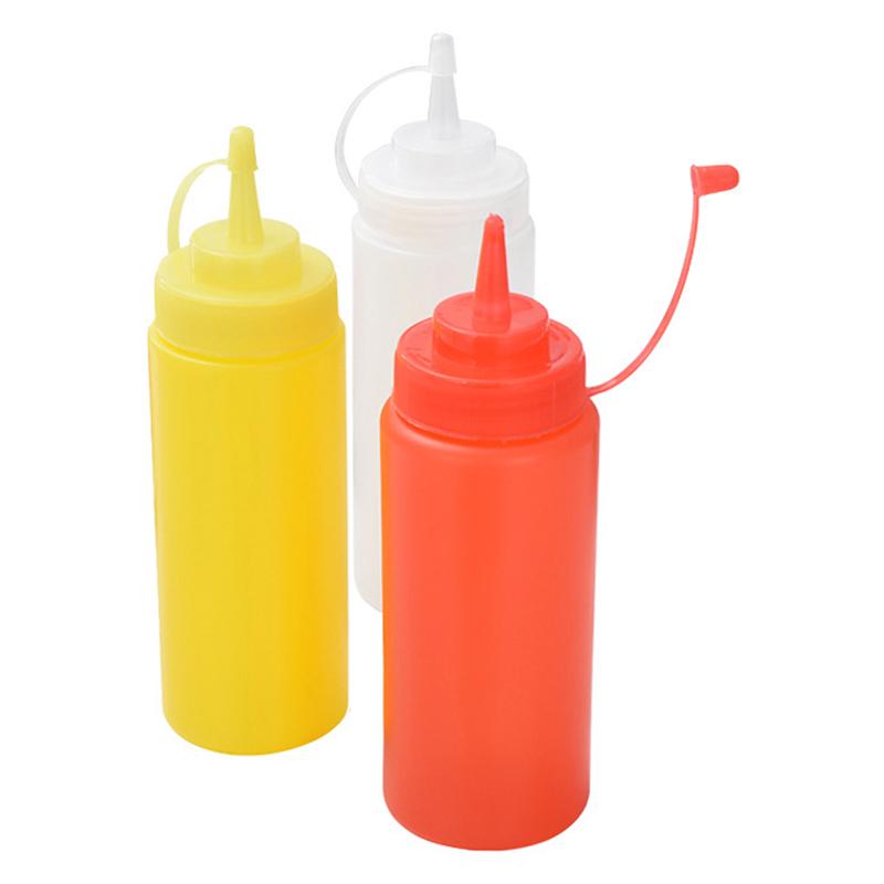Kitchen Plastic Salad Squeeze Bottle 8Oz For Sauce Vinegar Oil Ketchup Tool