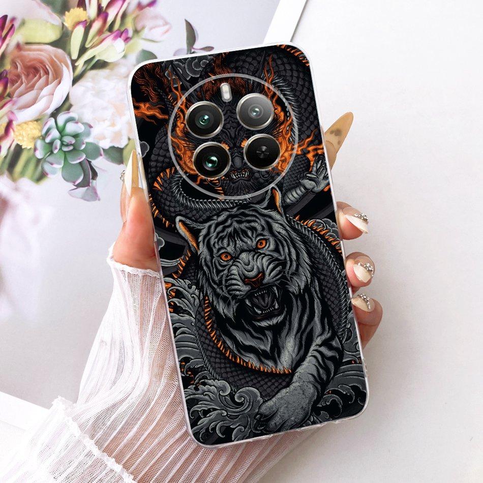 For Realme 12+ 12X 12 5G Cool Dragon Tiger Pattern Phone Case For Realme12 5G 12 Plus 12X 12Plus Soft Silicone TPU Cases