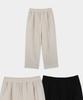 Jikeulib [2Pack] Linen-Like Elastic Waist One Pintuck Wide Pants