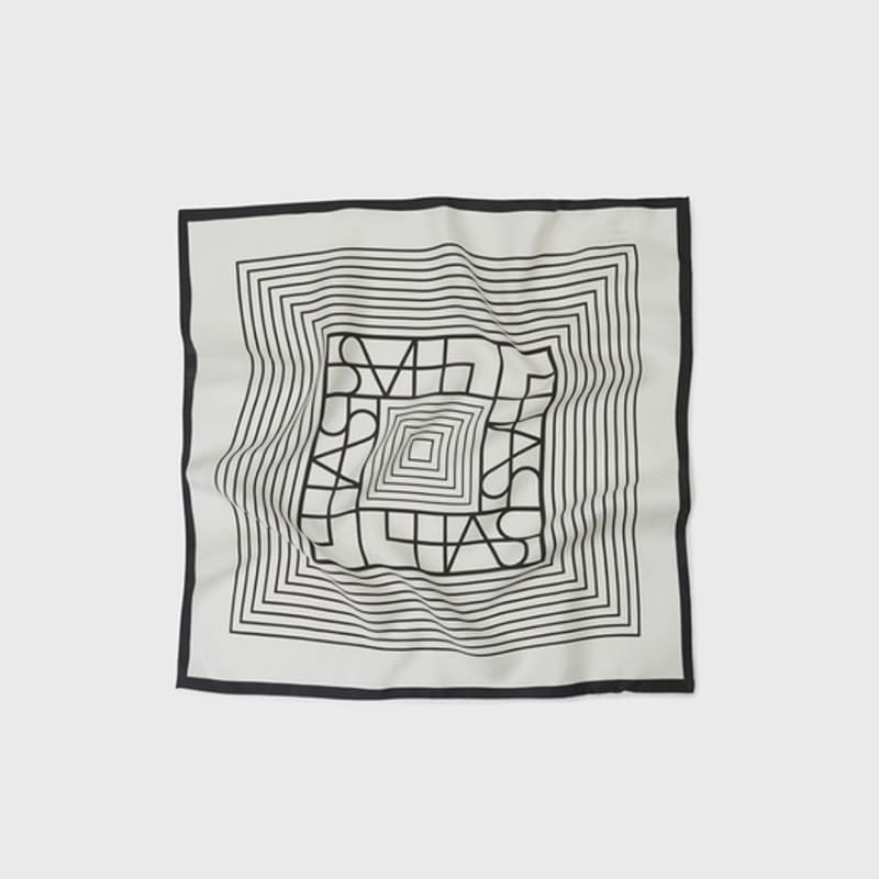 L’H.A.S SIGNATURE SYMBOL Silk SCARF SMALL_IVORY