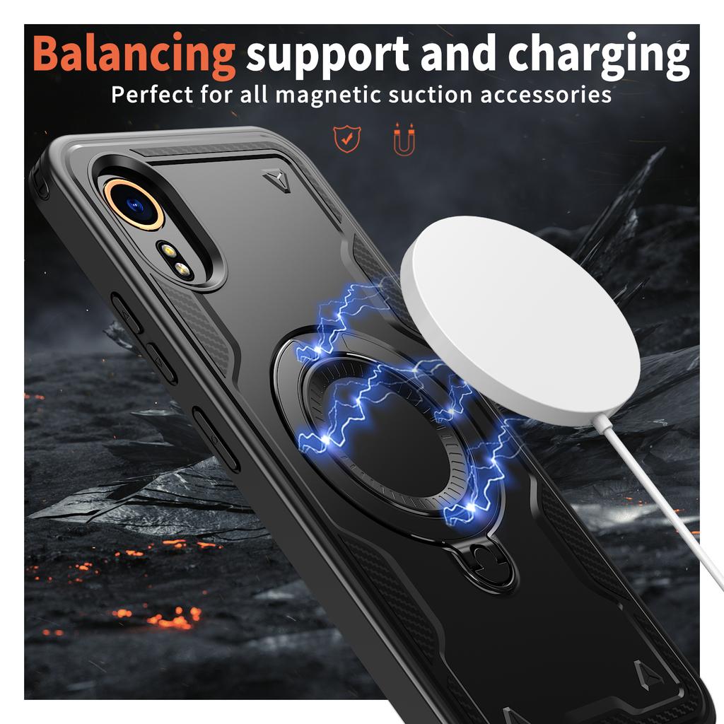 Case For Samsung Galaxy Xcover 7 Armor Shockproof 360° Rotating Magnetic Metal Stand Holder TPU Frame Hard Plastic Phone Cover