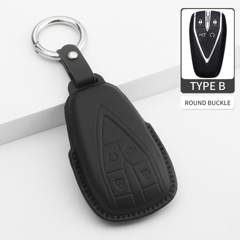 Leather Car Remote Key Cover Accessories For Changan CS35PLUS CS55 PLUS CS75 PLUS Eado UNI-T UNI K Oushang X5 X7 EV 2019-2022
