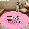 Cowardly Dog Cartoon Round Rug for Livingroom,Bedroom, Palyroom, Chair Rug, Area Rug, Circle Carpet, Large Size Fan Christmas Gift
