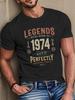 T-shirt a maniche corte morbida e trendy, edizione limitata 1974, tema retrò, per chi è nato nel 1974, T-shirt da uomo per l'estate