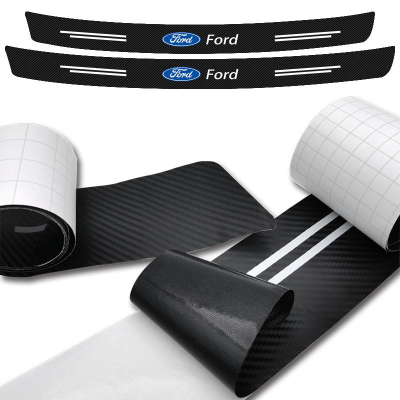 Adesivo 3D in Fibra di Carbonio per Bagagliaio Auto Paraurti Posteriore Piastra Protettiva per Ford Focus Mk2 Mk3 Fiesta Ranger Mondeo S-MAX Kuga Mustang Articoli Auto