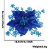 Atemberaubende 16 cm glitzernde künstliche Blume zur Weihnachtsbaumdekoration in Silber, Rot und Gold