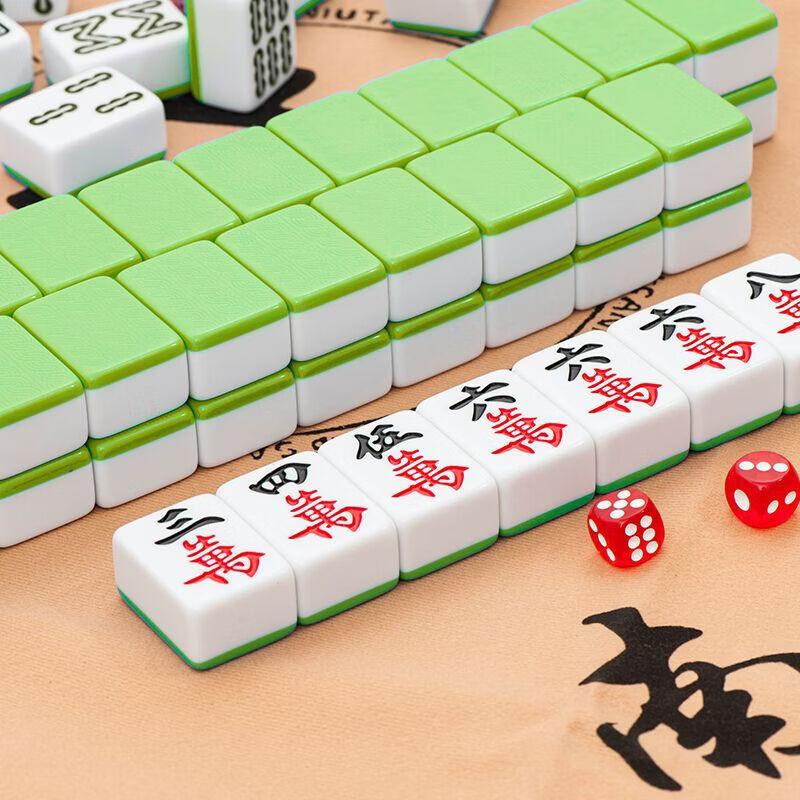 Premium rokas pulēts mākslīgā nefrīta Mahjong flīžu komplekts