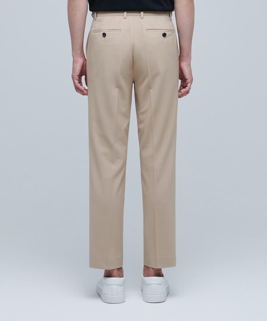 Musinsa Standard Lightweight Relaxed Tapered Hidden Banding Crop Slacks [Beige]