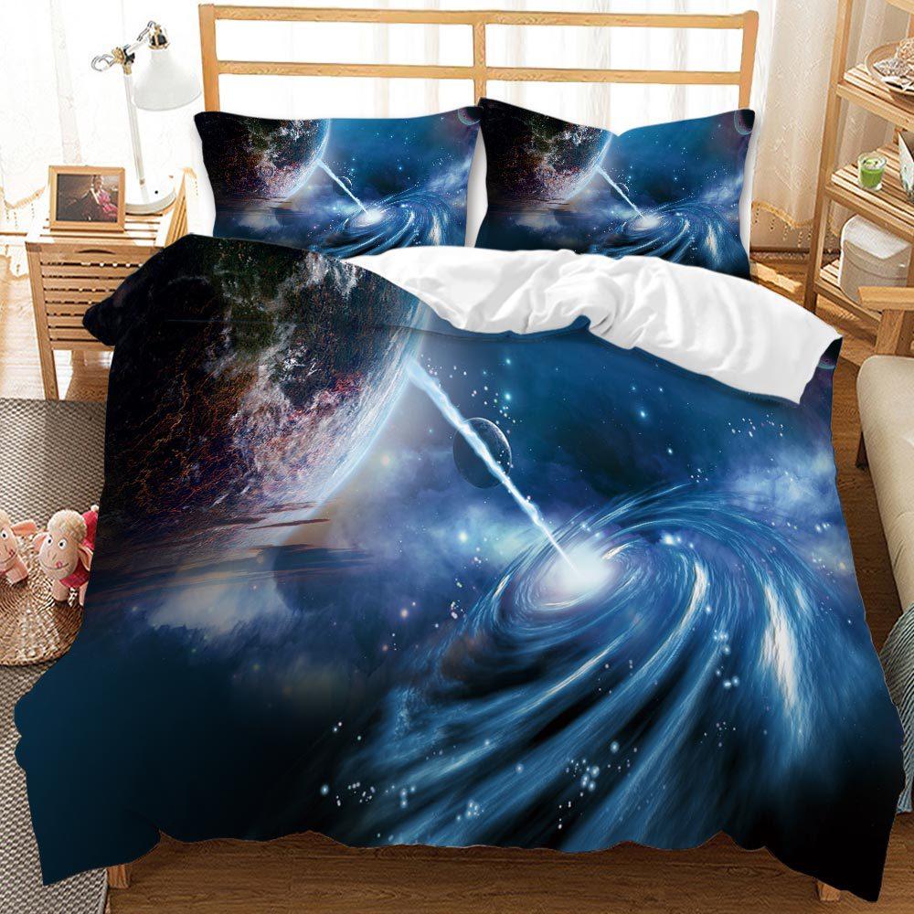 Space Galaxy Dekbedovertrek Set Polyester Dekbedovertrek Met Kussensloop Queen Full King Twin Maat Voor Kinderen Jongens Meisjes Beddengoed Set