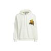 adidas Moletom com capuz e manga comprida com estampa de logotipo e cordão, masculino, branco, HS7287