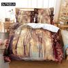3D Digital Printing Fashion Design Colourful Woods Bedding Set Queen Size Duvet Cover Set