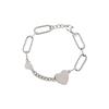 925 Sterling Silver Hiphop Chain Heart Charm Bracelet Bangle For Women Girls Party Wedding Punk Jewelry Accessories Sl058