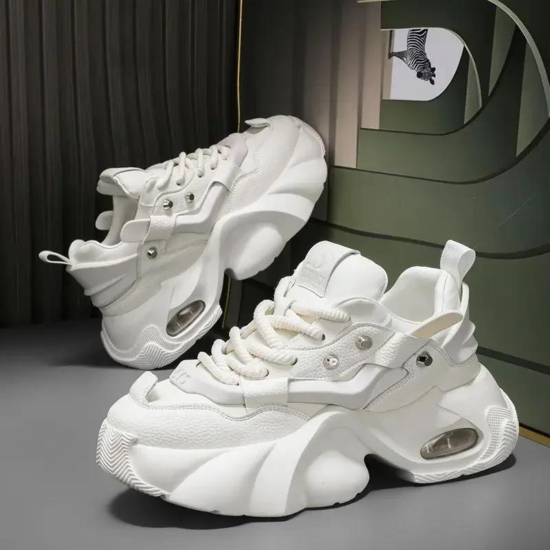 Designer Men's Shoes Fashion Chunky Sneakers Height Increasing Platform Casual Shoes for Men Lace Up Sports Shoe Tenis Masculino