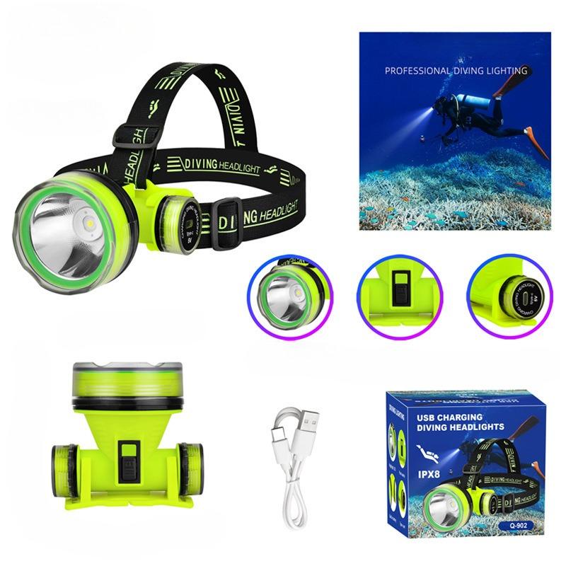 1 pezzo nuova luce LED subacquea forte super luminosa impermeabile ricarica USB tiro a lunga distanza immersione a lunga distanza recupero pesca faretto