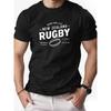 European Sizes Men's RUGBY English Pattern Summer Casual Crew Neck Short T-Shirt