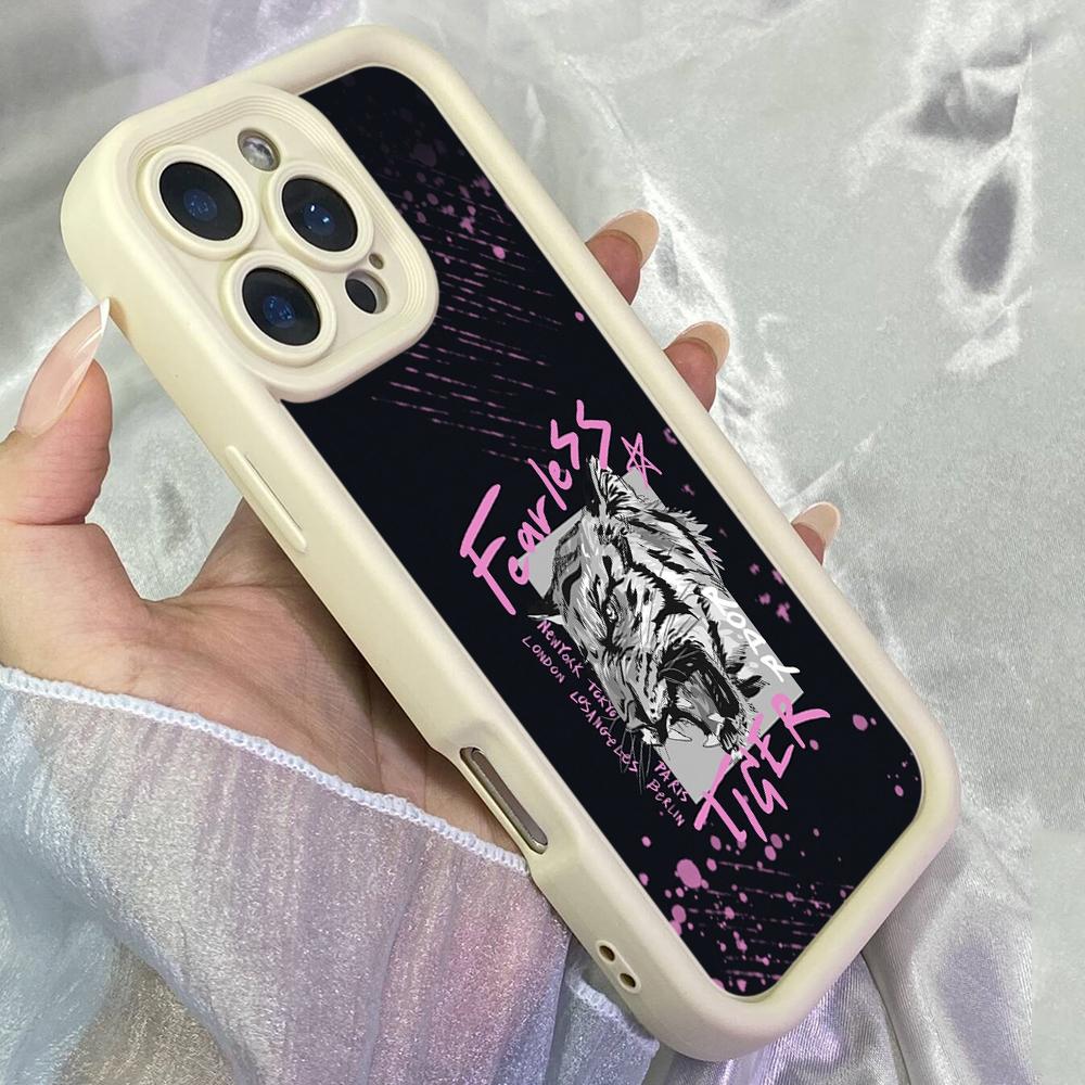 JT244 Fearless Tiger Head for iPhone 17 16 15 14 13 Pro Max Samsung S26 S25 Ultra A17 A16 A07 A56 A36 A15 Xiaomi 15T Redmi 15c Note 14 13 12 Soft Case