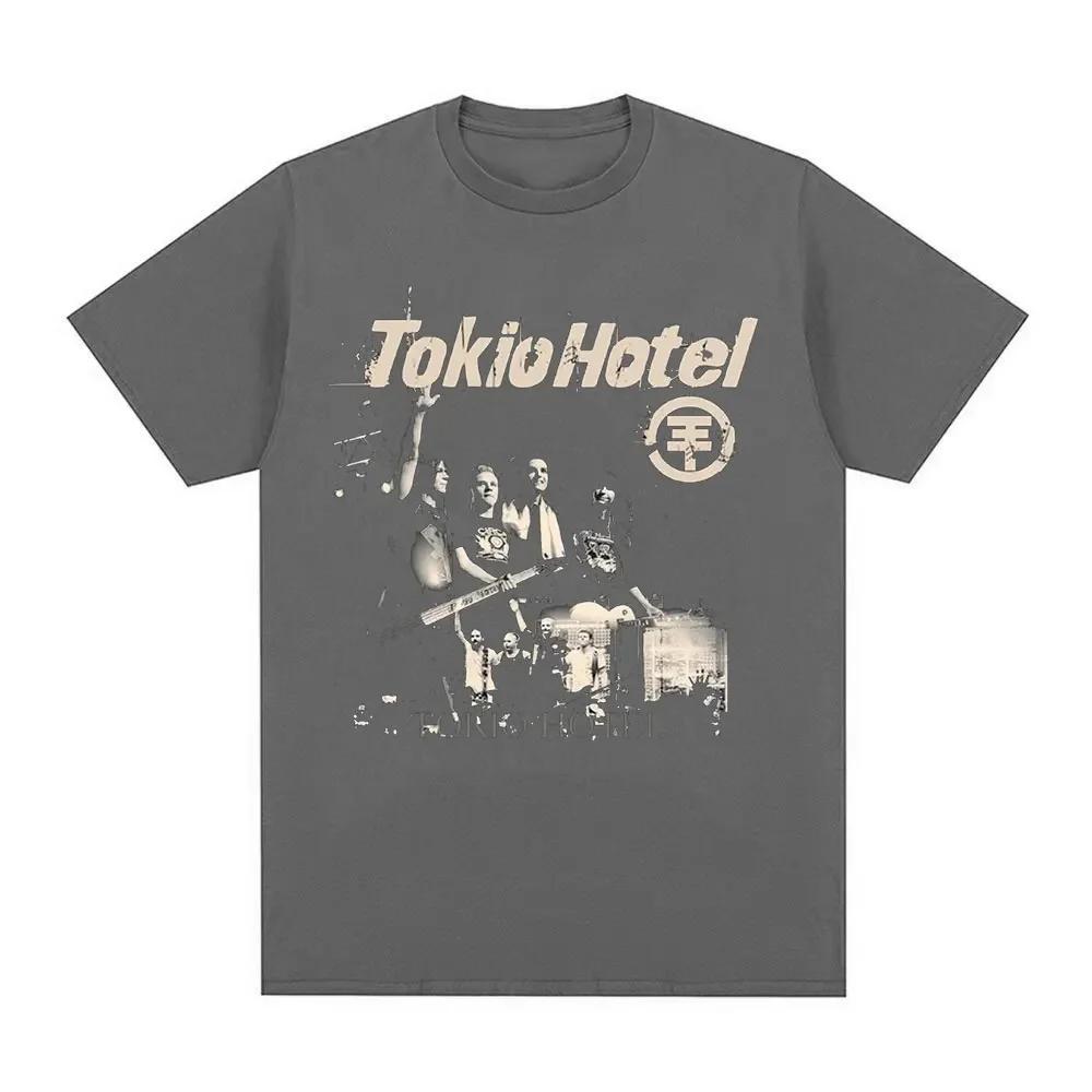 Rock Band Tokyo Hotel Beyond The World 2023 Tour Tshirt Unisexs Fashion Trend Summer Print 100 Pure  Casual Shortsleeved Black