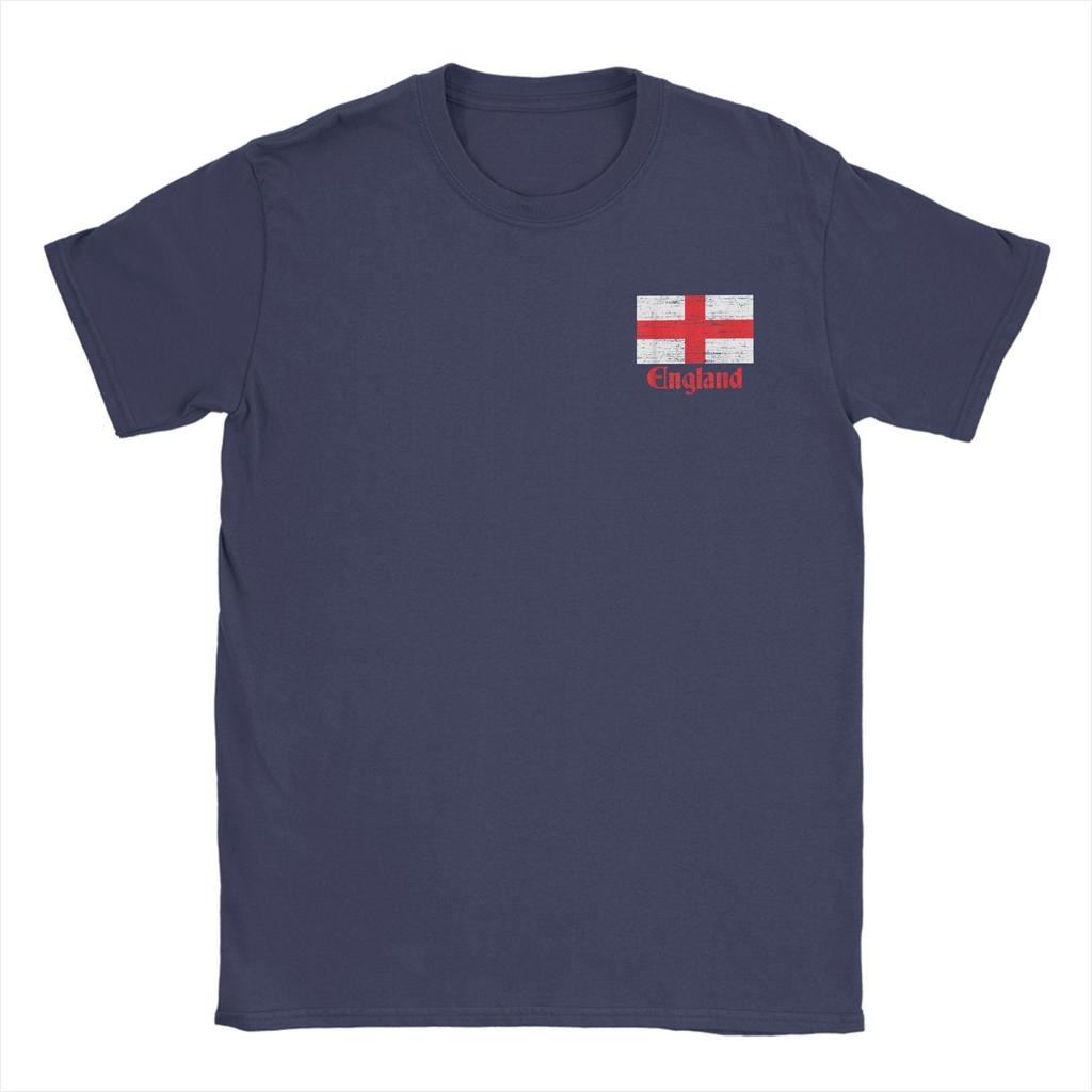 England St Georges Cross Flag English T Shirt for Men 100% Cotton Novelty T-Shirts Crewneck Tees Short Sleeve Clothes Present