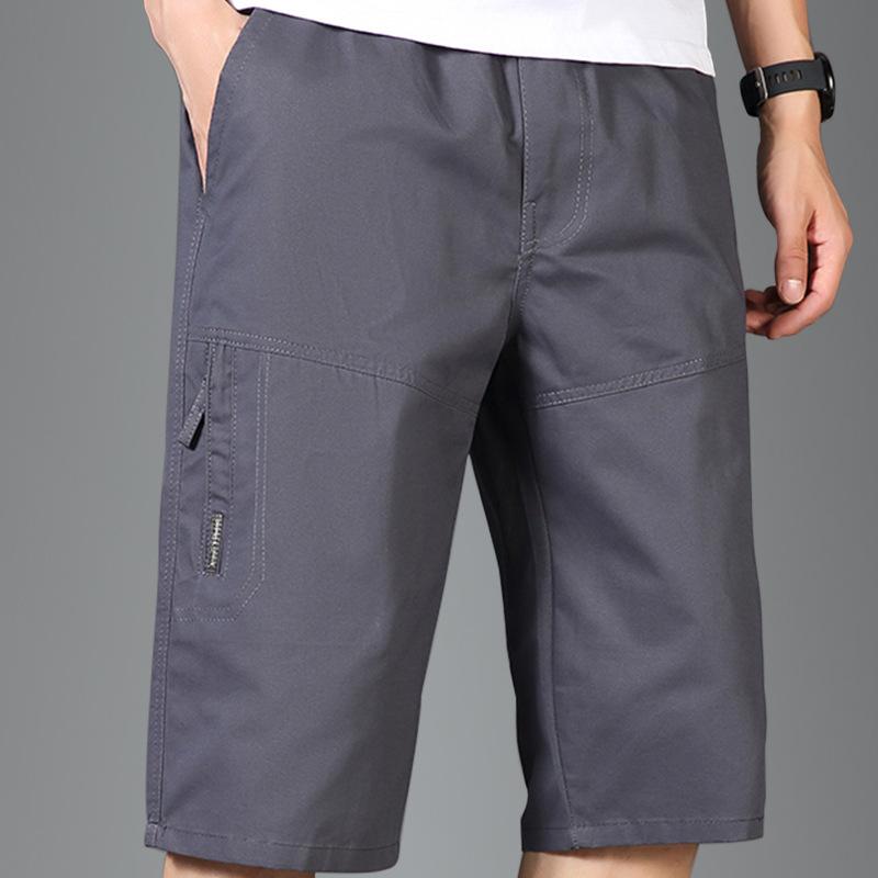 Men Cargo Pants Knee Shorts Classic Summer Shorts Multiple Pockets Large Size Cotton Cropped Pants Khaki Army Green Shorts