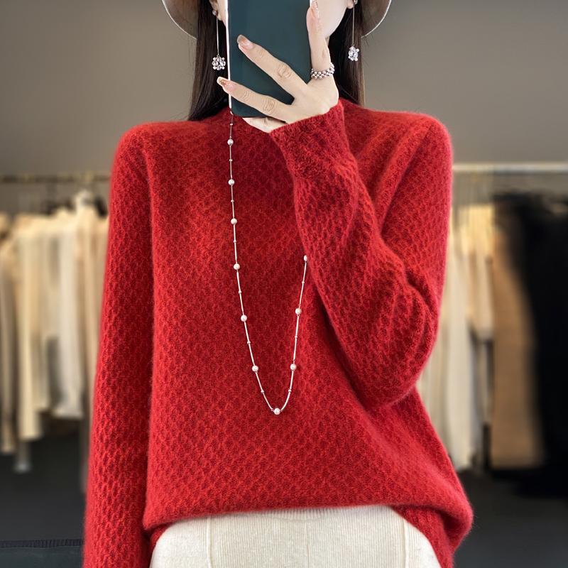 Damen Pullover 100% Wolle MODERN NEW SAGA Rollkragen Strickpullover Dicke Winterpullover Damen Strickoberteile